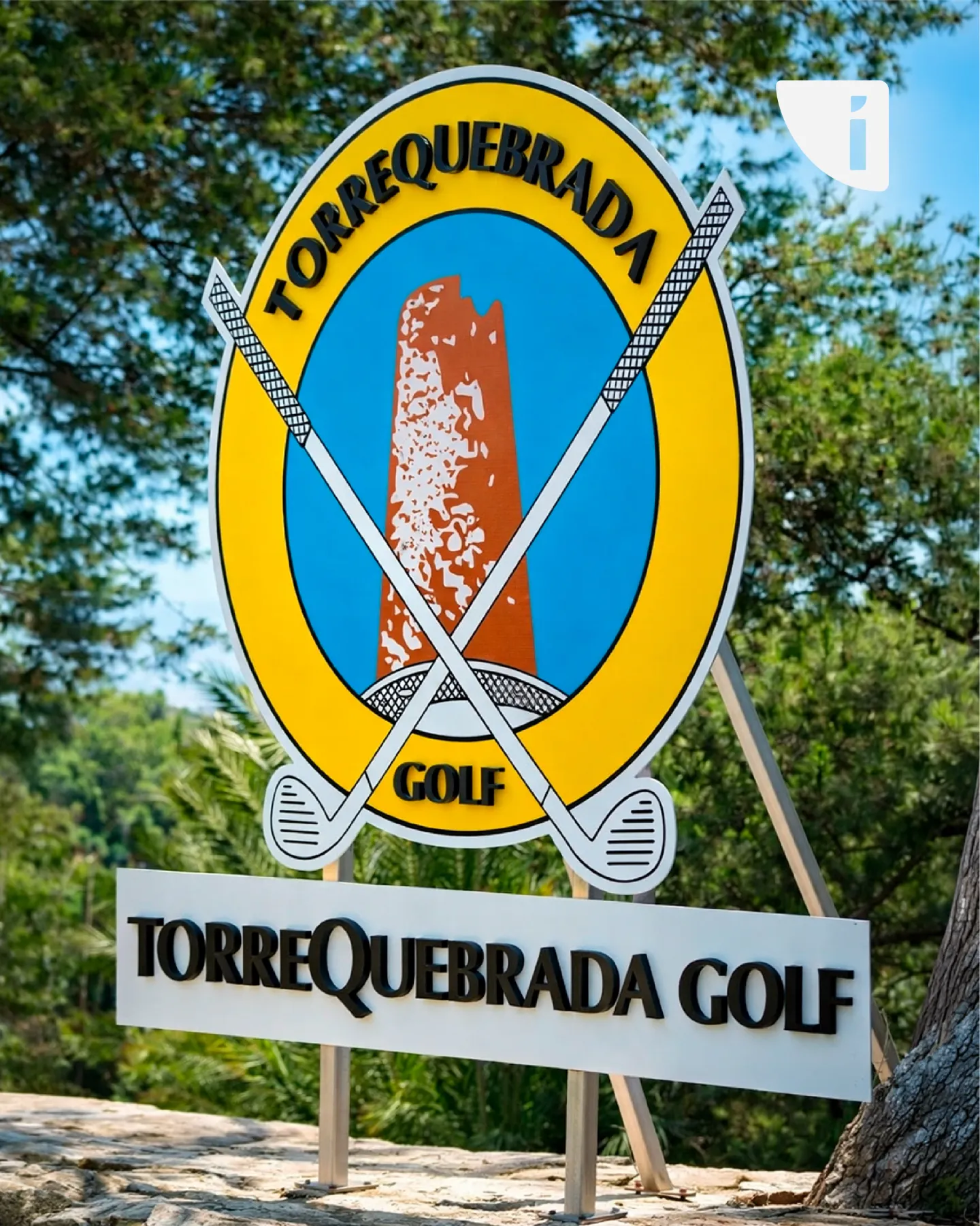 Logo gran formato hoyo 1 Torrequebrada Golf - señalética Indagrafic Málaga