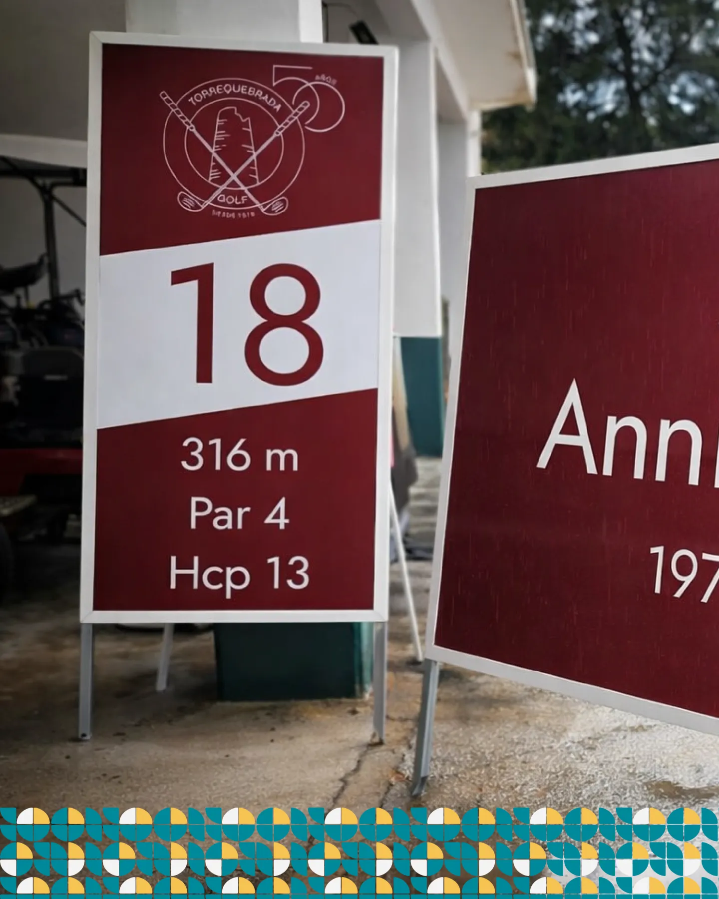 Señalización 50 aniversario Torrequebrada Golf materiales elegantes - Indagrafic