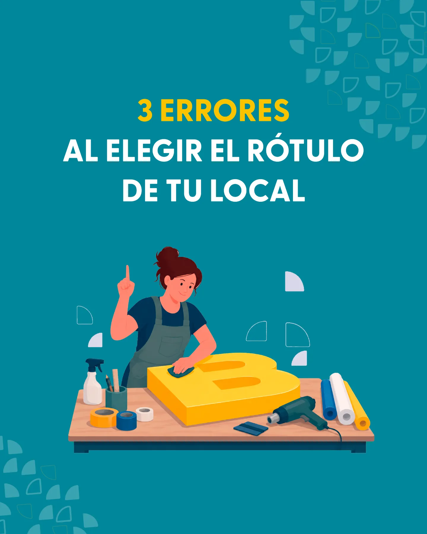 Ilustración sobre 3 errores al elegir el rótulo comercial de un local